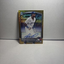 2025 Bowman Chrome Gold Mojo Refractor Arjun Nimmala Prospect Auto /50 Blue Jays