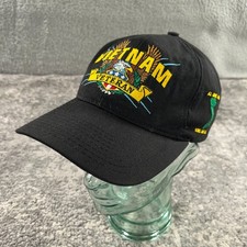 Vietnam Veteran Hat cap Mens Black Strapback Stitched Eagle Made In USA Military