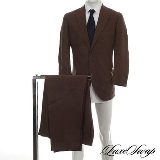 #1 MENSWEAR Proper Cloth 2025 Custom Made 100% Baird McNutt Linen Brown Suit 44R