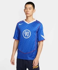 Nike DriFit Total 90 Mens Soccer Jersey Reissue Shirt Game Royal Blue White Red