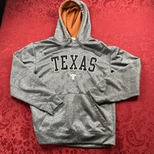 Texas Longhorns Hoodie Sweater Mens Medium Gray Polyester Section 101 Majestic