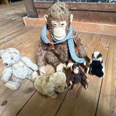Großes Steiff Konvolut 50er/60er Jahre   5x Vintage Mohair Stofftiere Sammlung