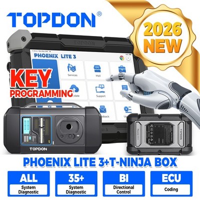 TOPDON Phoenix Lite 3 &T-Ninja Box IMMO Key Programming ECU Online Coding CAN-FD