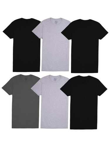 Fruit of the Loom mens Pocket T-shirt Multipack Underwear, 6 Pack ...