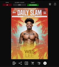 DIGITAL Topps WWE Slam 21 DAILY SLAM June Orange - WES LEE 5741cc