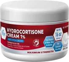 MED PRIDE 1% Hydrocortisone Cream Bulk 16 Oz Maximum Strength Itch Relief... 