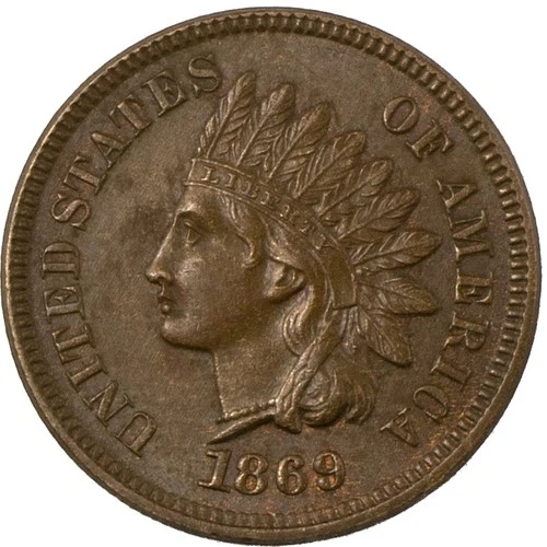 1869 Indian Head Cent 1c Brilliant Uncirculated BU+ Better Date