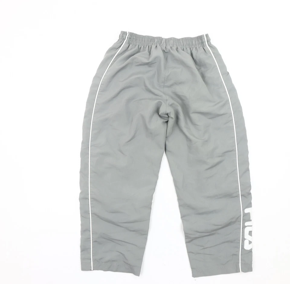 FILA Grey Unisex Track Pants S - Elastic Waist Gym Wear - Image 2 of 4