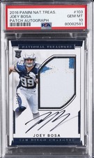 2016 NATIONAL TREASURES PATCH AUTO #103 JOEY BOSA ROOKIE RC 21/99 PSA 10