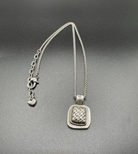 Brighton Ferrara Artisan Hand Hammered Woven Square Pendant Necklace
