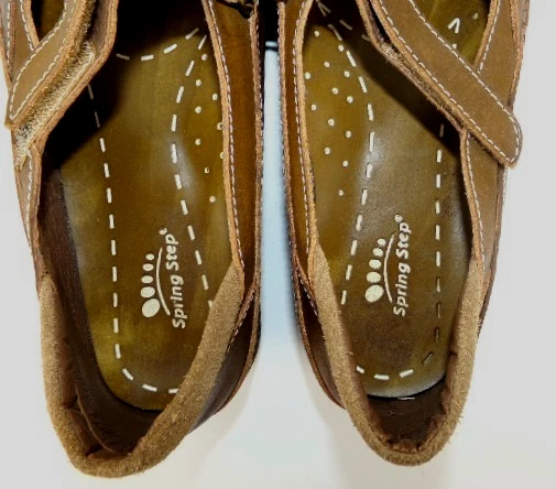 Spring Step Flats Women's Rindle Natural Mary Janes Shoes Brown Leather Size 10 - Image 4 of 4