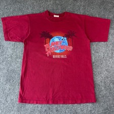 Vintage Planet Hollywood Beverly Hills T-Shirt Maroon Red Medium Made in USA 90s