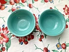 2 - FIESTA - FRUIT / SALSA BOWLS  - 9 oz / 5" - TURQUOISE - LEAD FREE