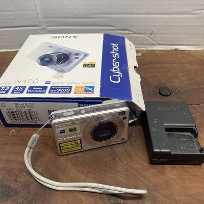Sony Cyber-Shot DSC-W120 7.2MP Digital Camera, Silver - vintage camera Tested 