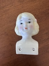 Vintage Porcelain Doll Shoulder Head Blonde Girl 3  Doll Making Replacement Part