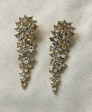 New Clip-On sparkle golden colour diamond gemstone Earrings None Piercing Cuff