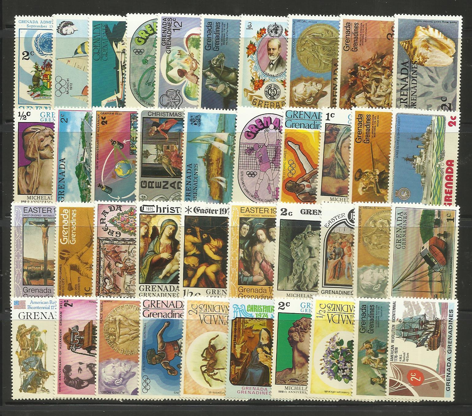 GRENADA (West Indies) Collection Packet 100 Different POSTAGE STAMPS MINT NH