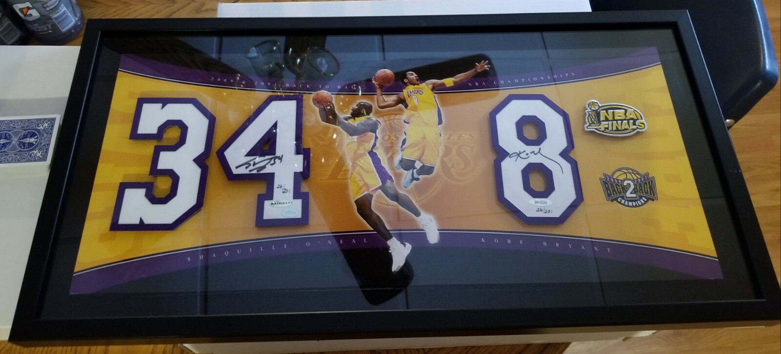 Kobe Bryant Autographed Signed / Shaquille O'neal UDA Dual Numbers Jersey Piece 26/201 