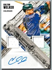 2022 Panini Diamond Kings Dual Materials Signatures Colton Welker DMS-CW Rockies