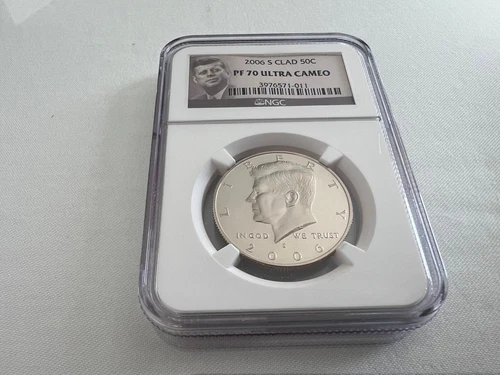 2006-S CLAD KENNEDY HALF DOLLAR  NGC PF70 ULTRA CAMEO PORTRAIT LABEL "TOP POP"