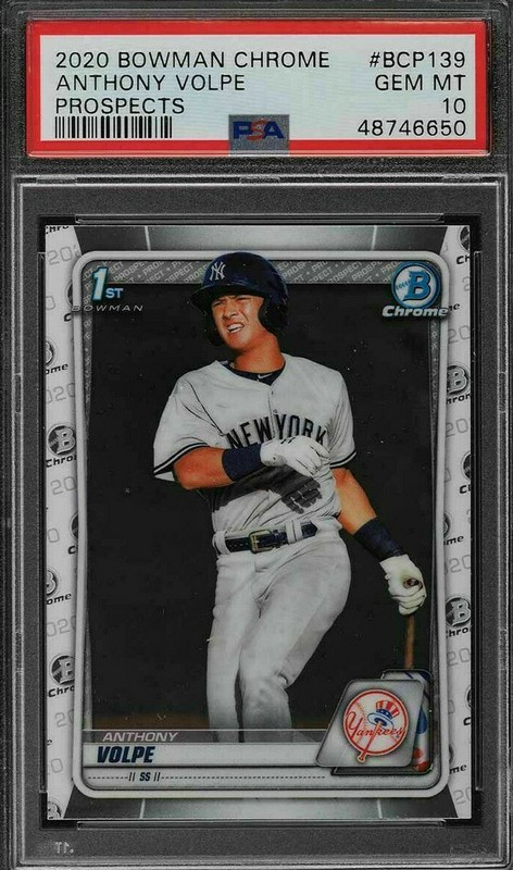 PSA 10 ANTHONY VOLPE 1st 2020 Bowman Chrome Yankees Rookie Card RC GEM MINT