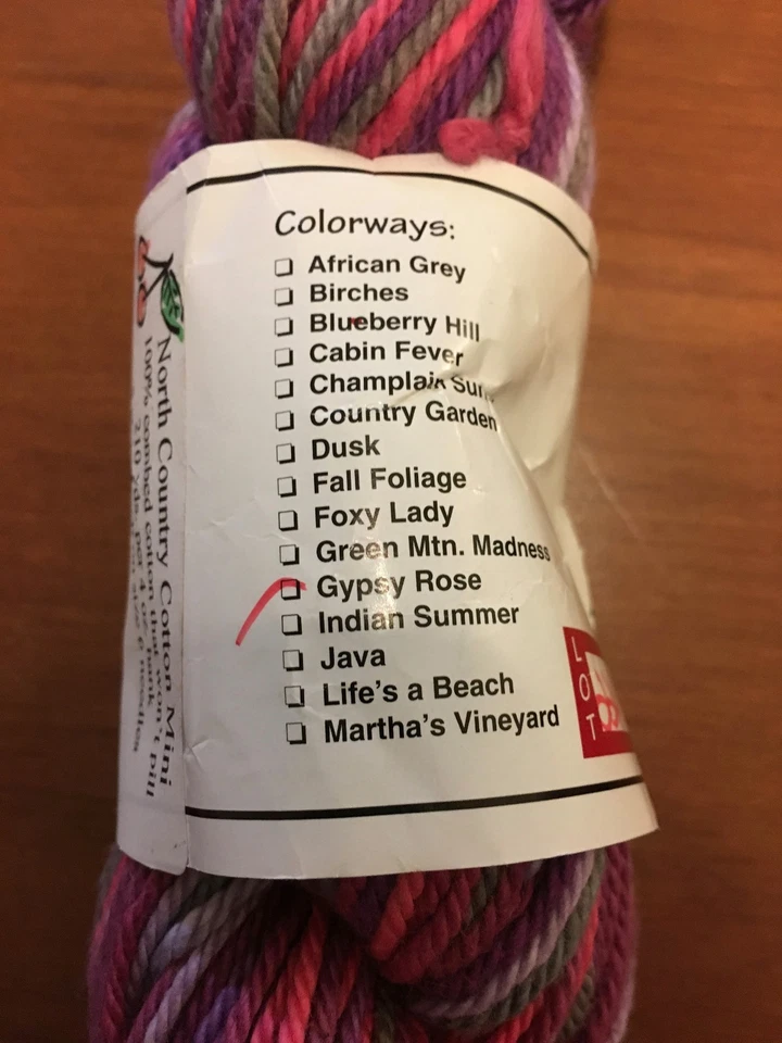CHERRY TREE HILL - NORTH COUNTRY COTTON MINI - WORSTED WT YARN- CLR - GYPSY ROSE - Image 3 of 4
