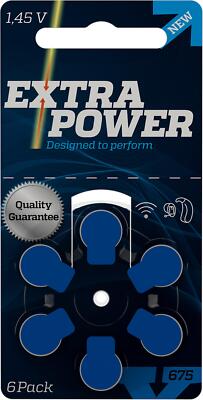 30x Extra Power Gr. 675 Hörgerätebatterien 5x 6er Blister PR44 Blau v. Rayovac