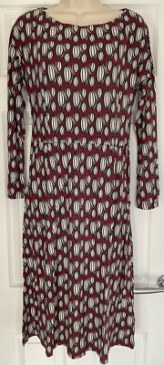 EX White Stuff rot Aiken Eco Vero Kleid in Größen 8, 10, 12, 16, 18 UVP 55 £