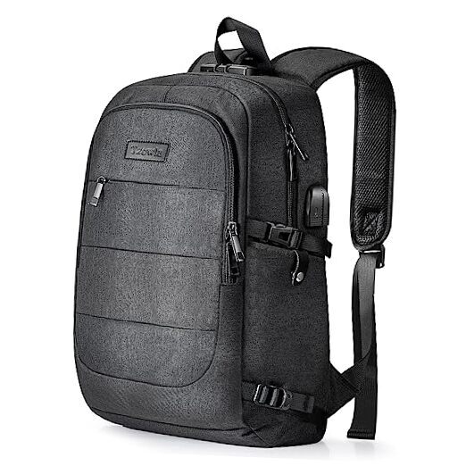 15.6 Inch Waterproof Anti-Theft Travel Laptop Backpack in Black  