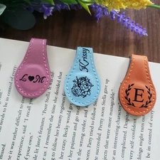 Leather Magnet Bookmark, Personalized gift- Perfect Reader Gift for booklovers
