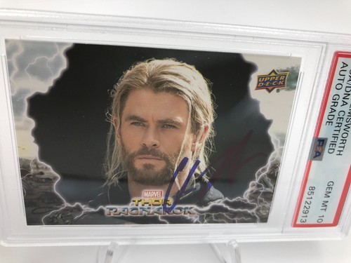 CHRIS HEMSWORTH PSA AUTO Signed card THOR: RAGNAROK grade MARVEL PSA GEM MINT 10 - Picture 6 of 10