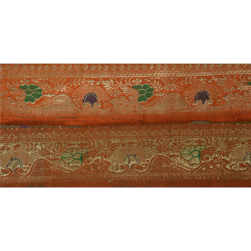 Sanskriti винтажный 2,2 «W сари границы сплетенный парчи Craft отделки шитья 1 ярд кружева - Изображение 4 из 4