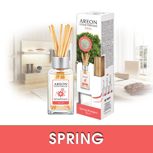 Areon Home Luxury Perfume Reed Diffuser + 10 Rattan Reeds, Spring