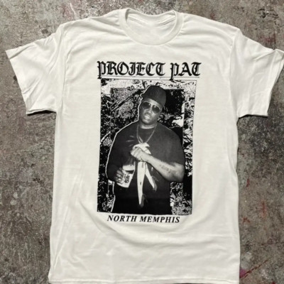 Project Pat rapper Three 6 Mafia T-shirt White Short Sleeve S to 5XL