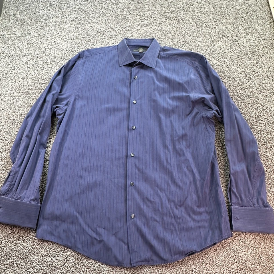 Banana Republic 正装衬衫男式特大号条纹长袖纽扣 — 第 3/4 张图片