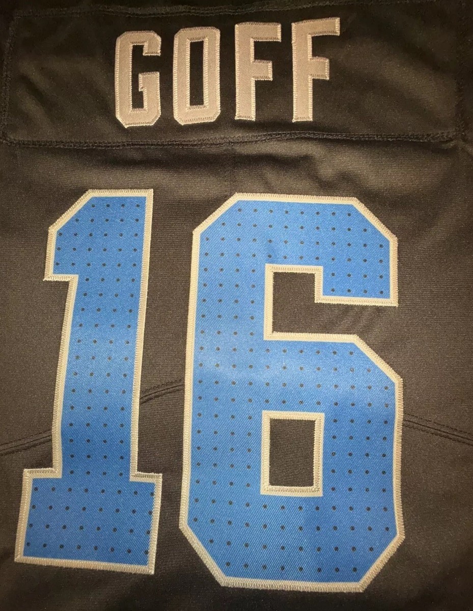 NFL Detroit Lions #16 Goff Jersey Black 2XL Motor City
