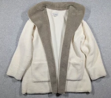 Koolabura Ugg Women Jacket Medium Sherpa Fleece Shawl Collar Open Front Warm