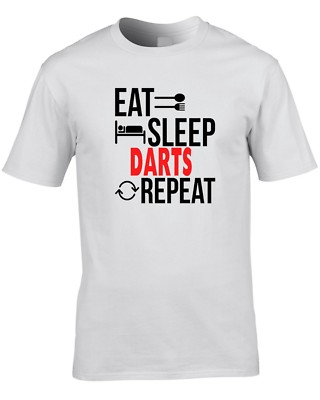 Dartspieler T-Shirt Eat Sleep Repeat Geschenkidee Geschenkpfeile 180 Double Top