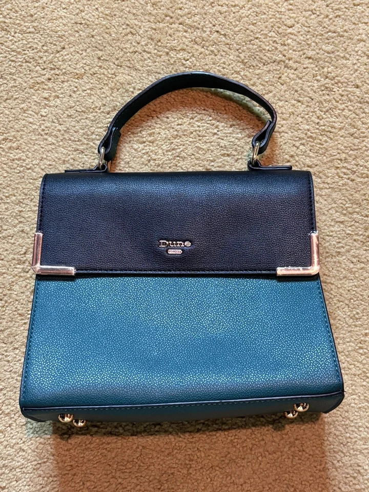 Bolso Bandolera Dune London Colorblock Amarillo Negro Cuero Cartera - FALTA CORREA Foto 2 de 4