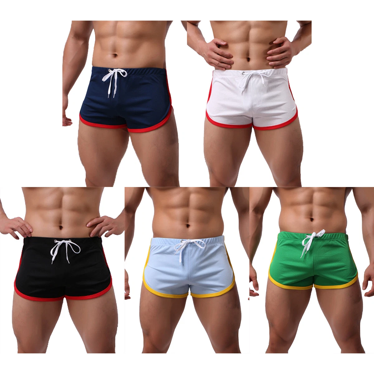 Men's Low Rise Swim Trunks Quick Dry Gym Sport Shorts Drawstring Boxer  Shorts