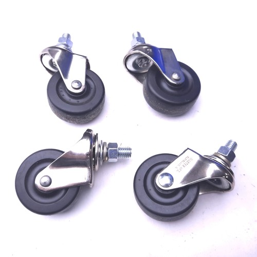 Lot of 4 Master Stem Caster Swivel Wheels 2" Diameter, 13/16" Width, 360° Swivel