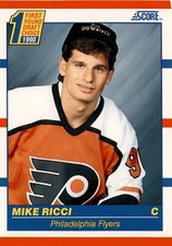 1990-91 Score #433 Mike Ricci RC (Flyers)