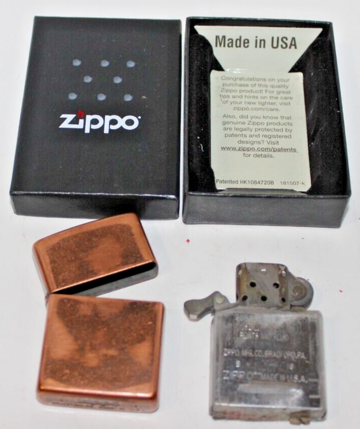 2018 Antique Copper Zippo Lighter w/Original Box eBay