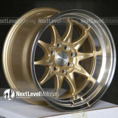 Circuit Performance CP29 15x8 4x100 4x114.3 +0 Gold Wheels Fits BMW E30 Stance