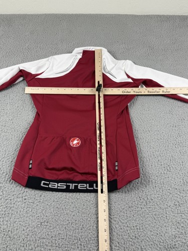 Castelli Jacket Womens S White Red Rosso Corsa Gore Windstopper Full Zip Cycling - Picture 15 of 18