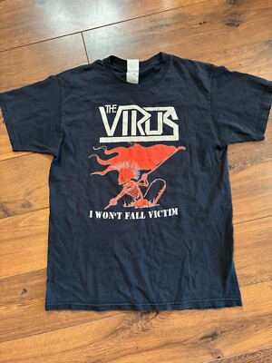 The Virus I won t fall victim original tee Hardcore Punk Medium 5A 
