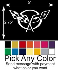 Corvette C5 Flag Emblem Logo Decal Vinyl Window Sticker Pick A Color
