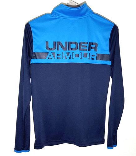 Under Armour Youth 1/4 Zip Shirt | Blue Polyester Long Sleeve | Kids Large