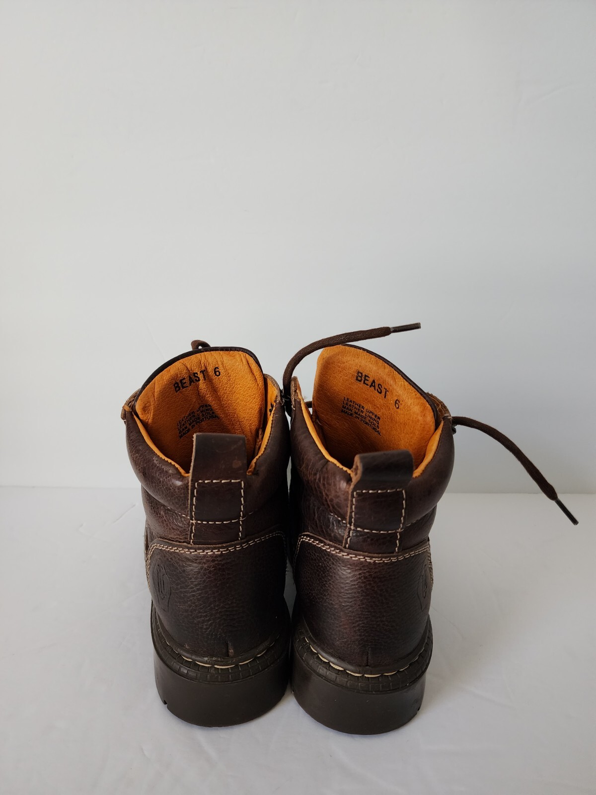 Rare London Underground Platform Leather Brown Lace Up Boots Wm 6 Men 4 image 9