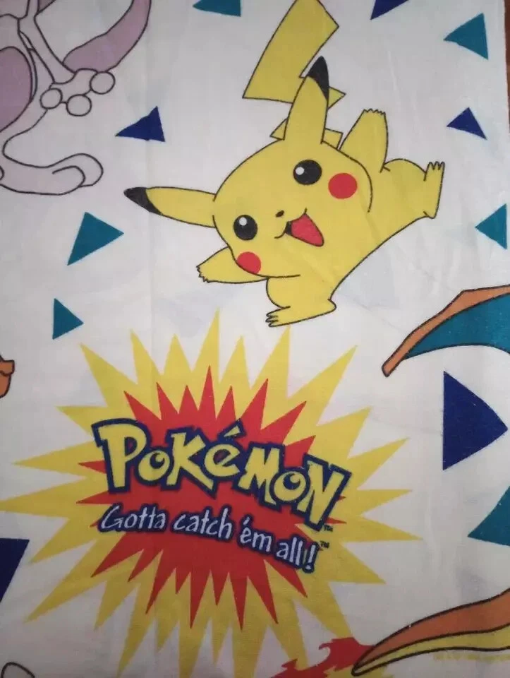 anime pokemon charizard twin bed sheet fun fabric flannel flat gently used - Image 3 of 3